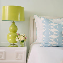 Load image into Gallery viewer, Scalloped Sham, Blue / White by Laura Park