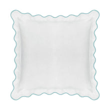Load image into Gallery viewer, Scalloped Sham, Blue / White by Laura Park