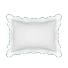 Load image into Gallery viewer, Scalloped Sham, Blue / White by Laura Park