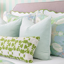 Load image into Gallery viewer, Scalloped Sham, Green / White by Laura Park