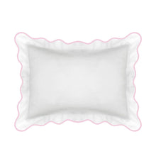 Load image into Gallery viewer, Scalloped Sham, Pink / White by Laura Park
