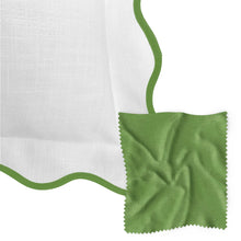 Load image into Gallery viewer, Scalloped Duvet Cover, Green / White by Laura Park