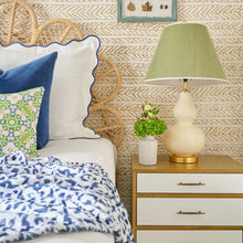 Load image into Gallery viewer, Scalloped Duvet Cover, Navy / White by Laura Park