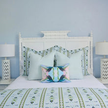Load image into Gallery viewer, Rosemary Stripe Lagoon Duvet Cover by Laura Park