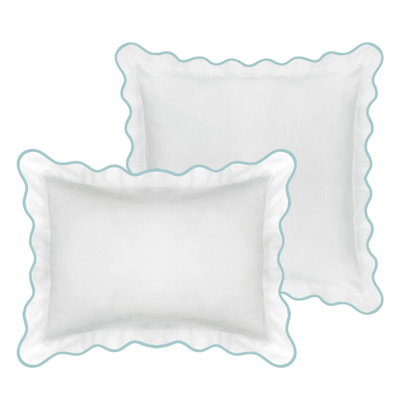 Scalloped Sham, Blue / White by Laura Park