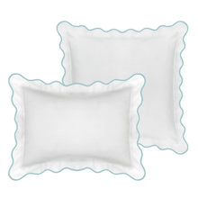 Load image into Gallery viewer, Scalloped Sham, Blue / White by Laura Park
