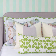 Load image into Gallery viewer, Scalloped Sham, Green / White by Laura Park
