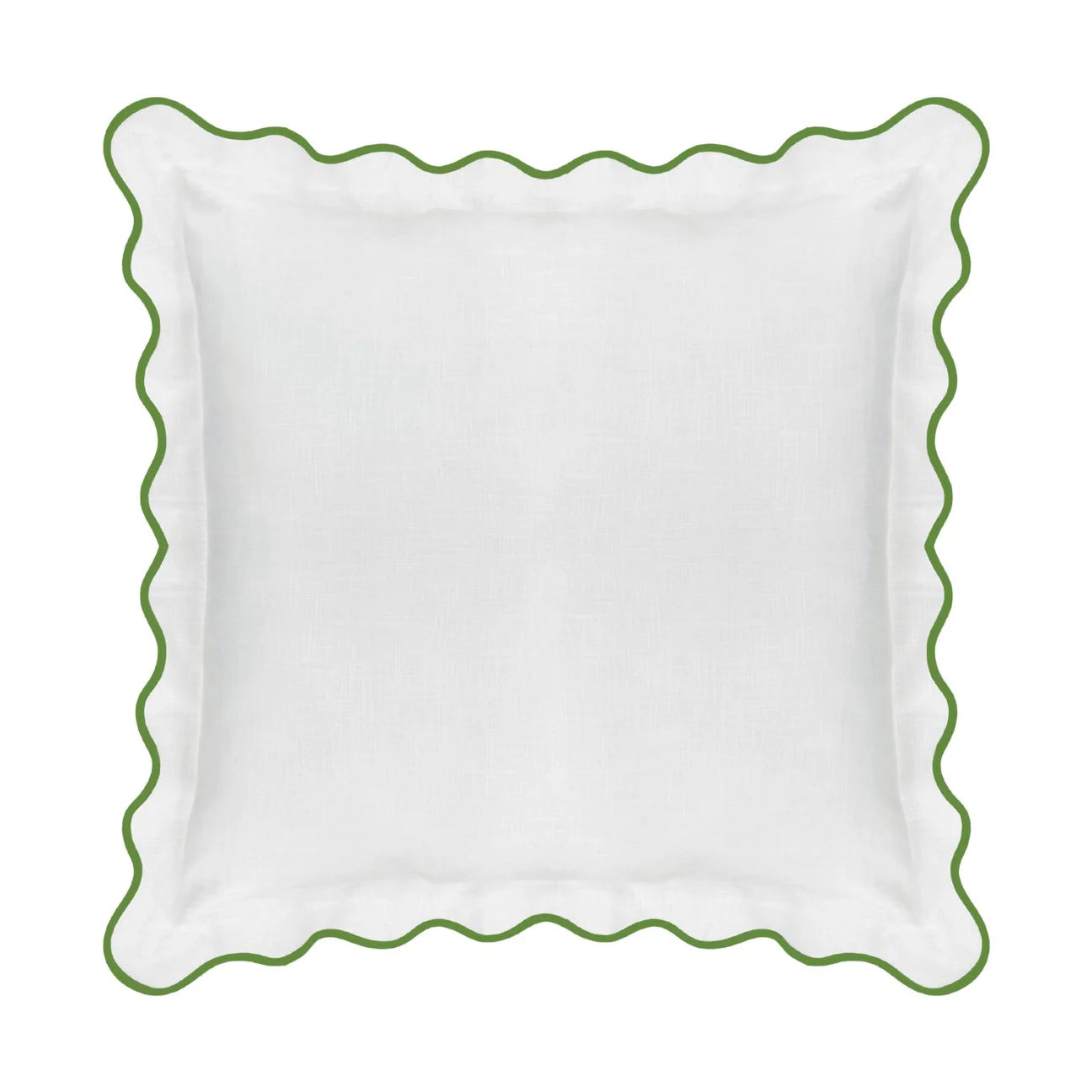 Scalloped Sham, Green / White by Laura Park