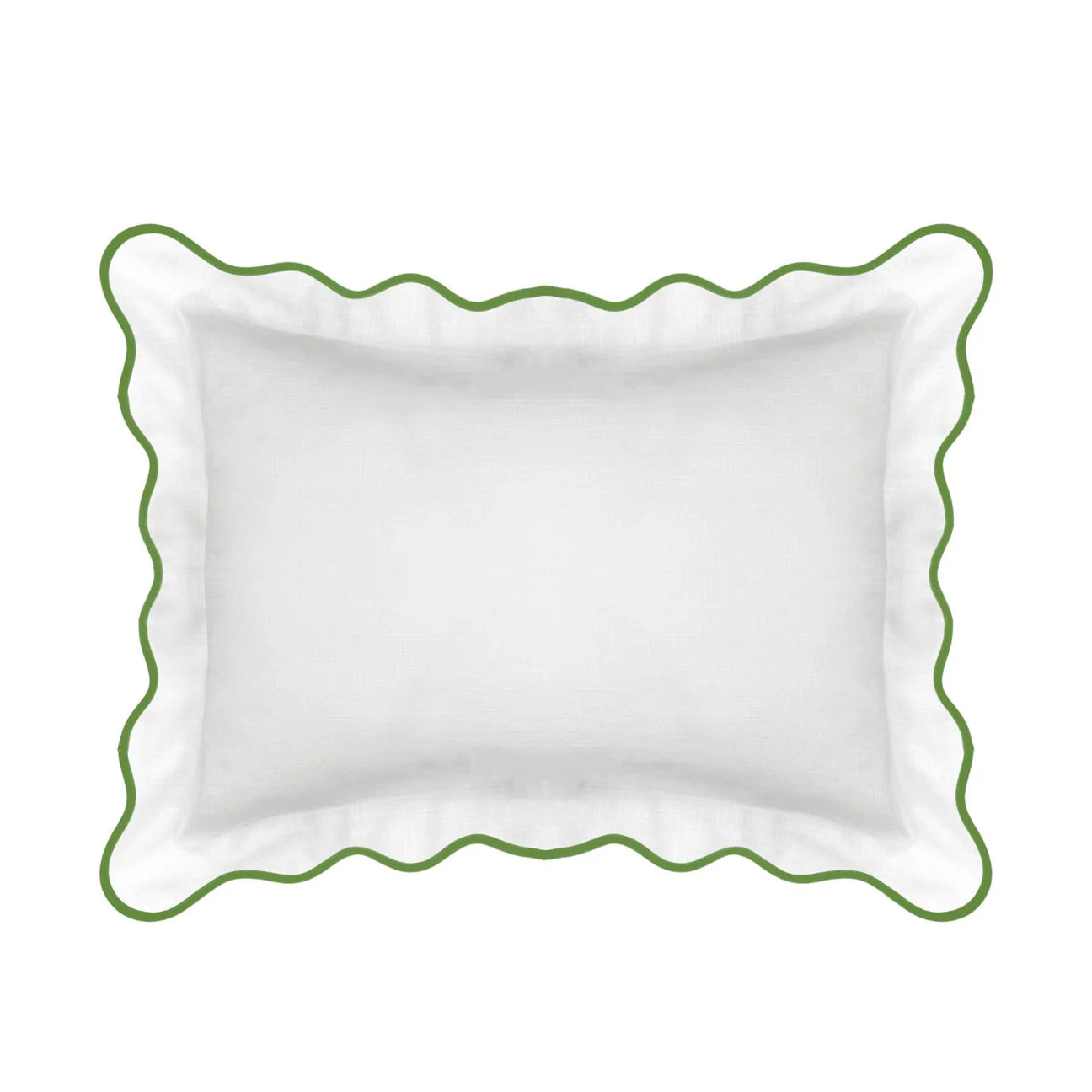 Scalloped Sham, Green / White by Laura Park