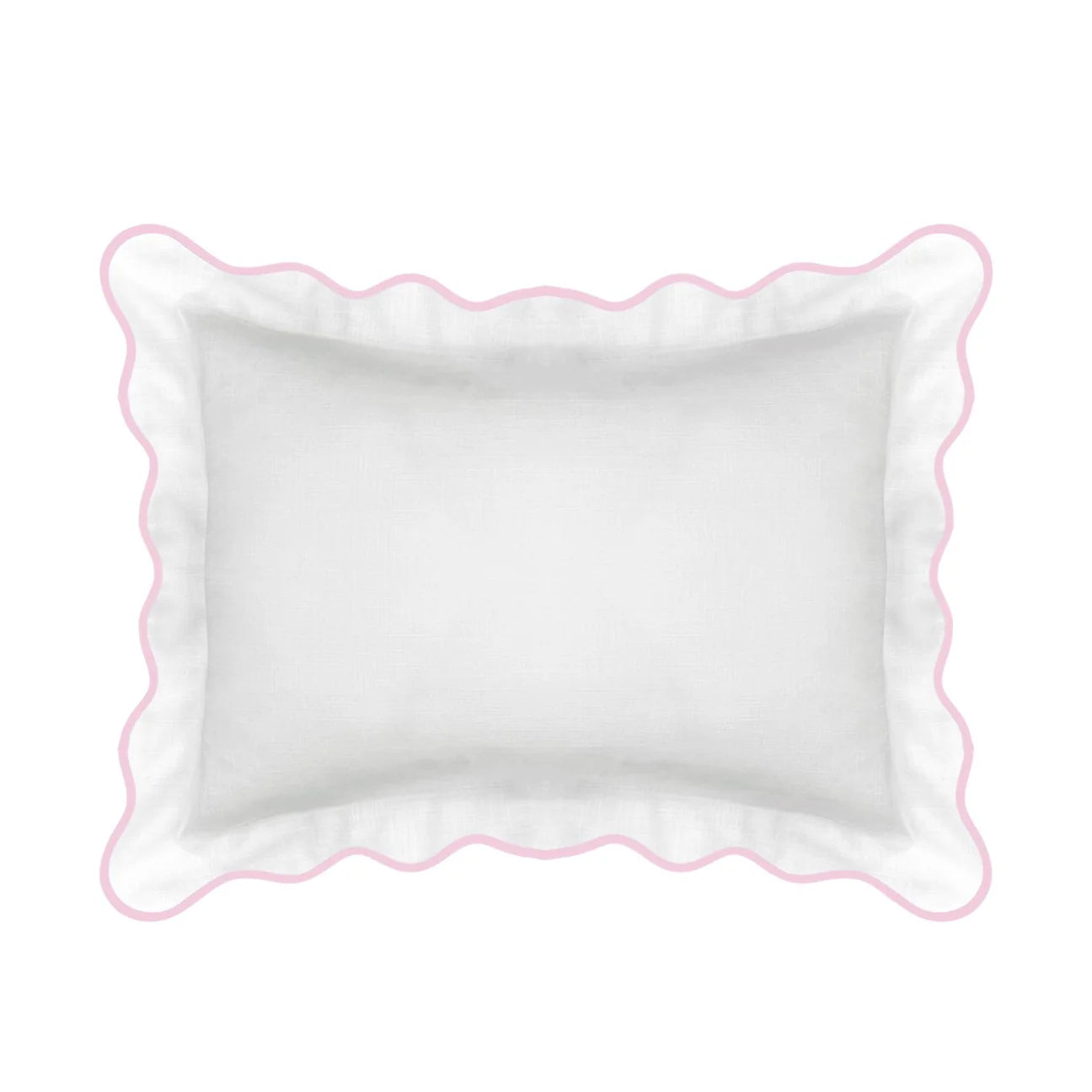 Scalloped Sham, Pink / White by Laura Park