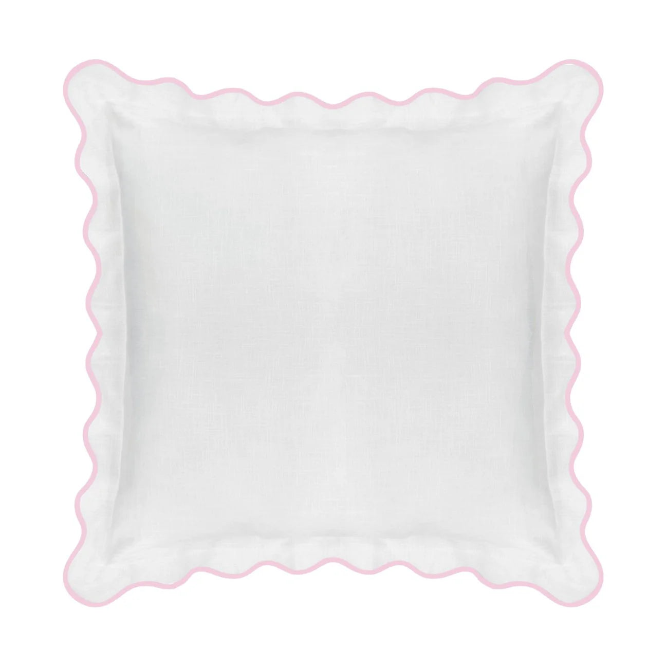 Scalloped Sham, Pink / White by Laura Park
