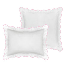 Load image into Gallery viewer, Scalloped Sham, Pink / White by Laura Park
