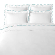 Load image into Gallery viewer, Scalloped Duvet Cover, Blue / White by Laura Park
