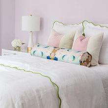 Load image into Gallery viewer, Scalloped Duvet Cover, Green / White by Laura Park
