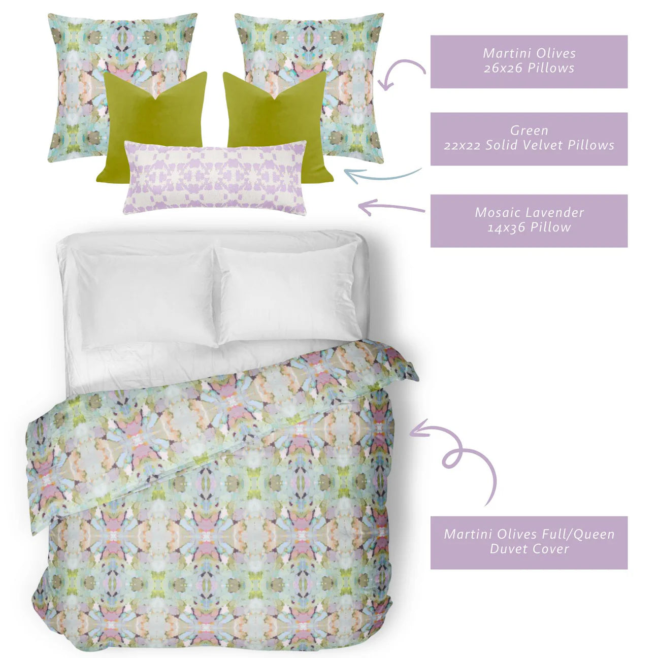 Martini Olives Duvet Cover by Laura Park