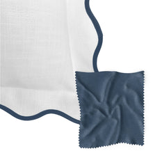 Load image into Gallery viewer, Scalloped Duvet Cover, Navy / White by Laura Park
