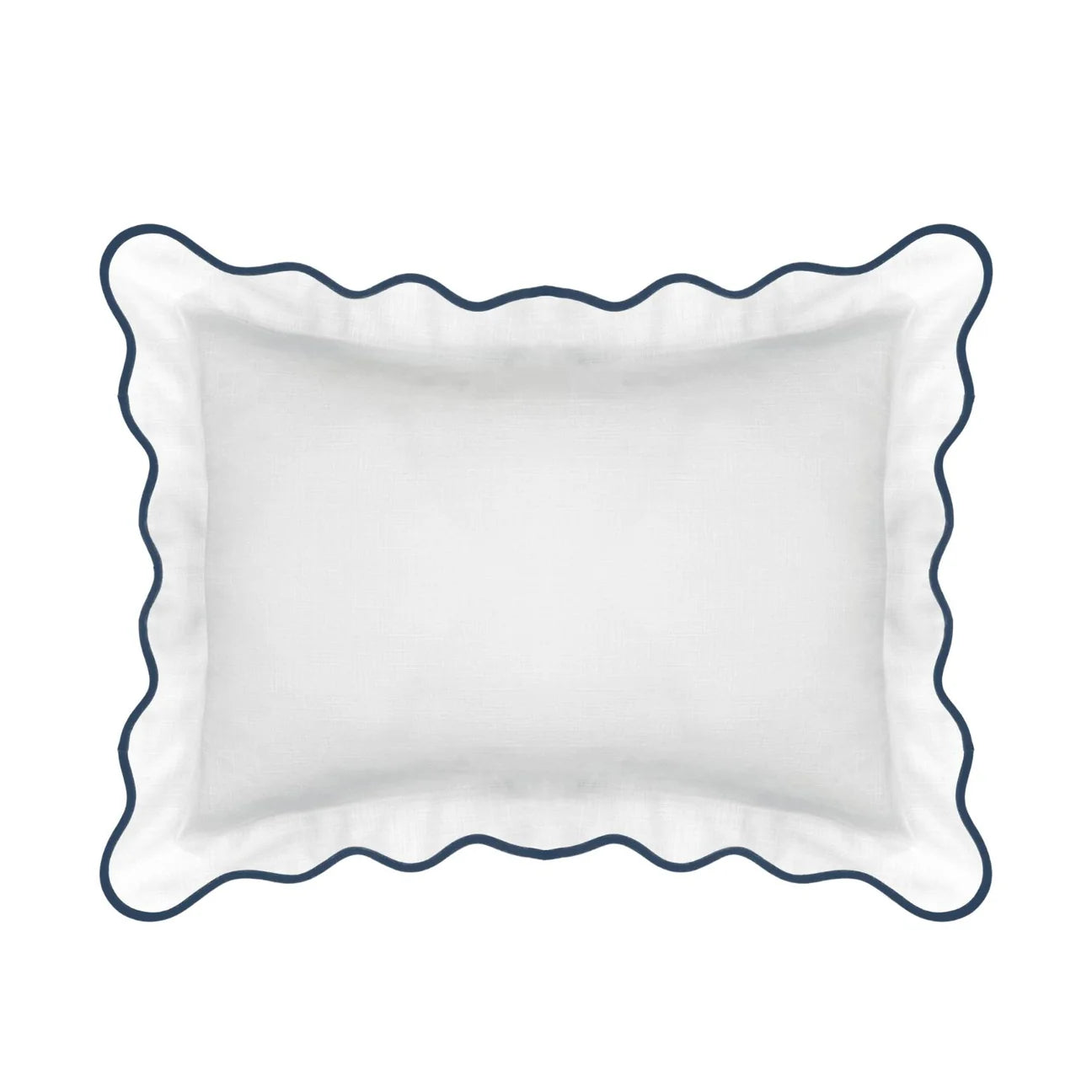 Scalloped Sham, Navy / White by Laura Park