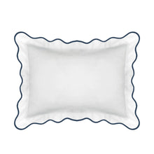Load image into Gallery viewer, Scalloped Sham, Navy / White by Laura Park
