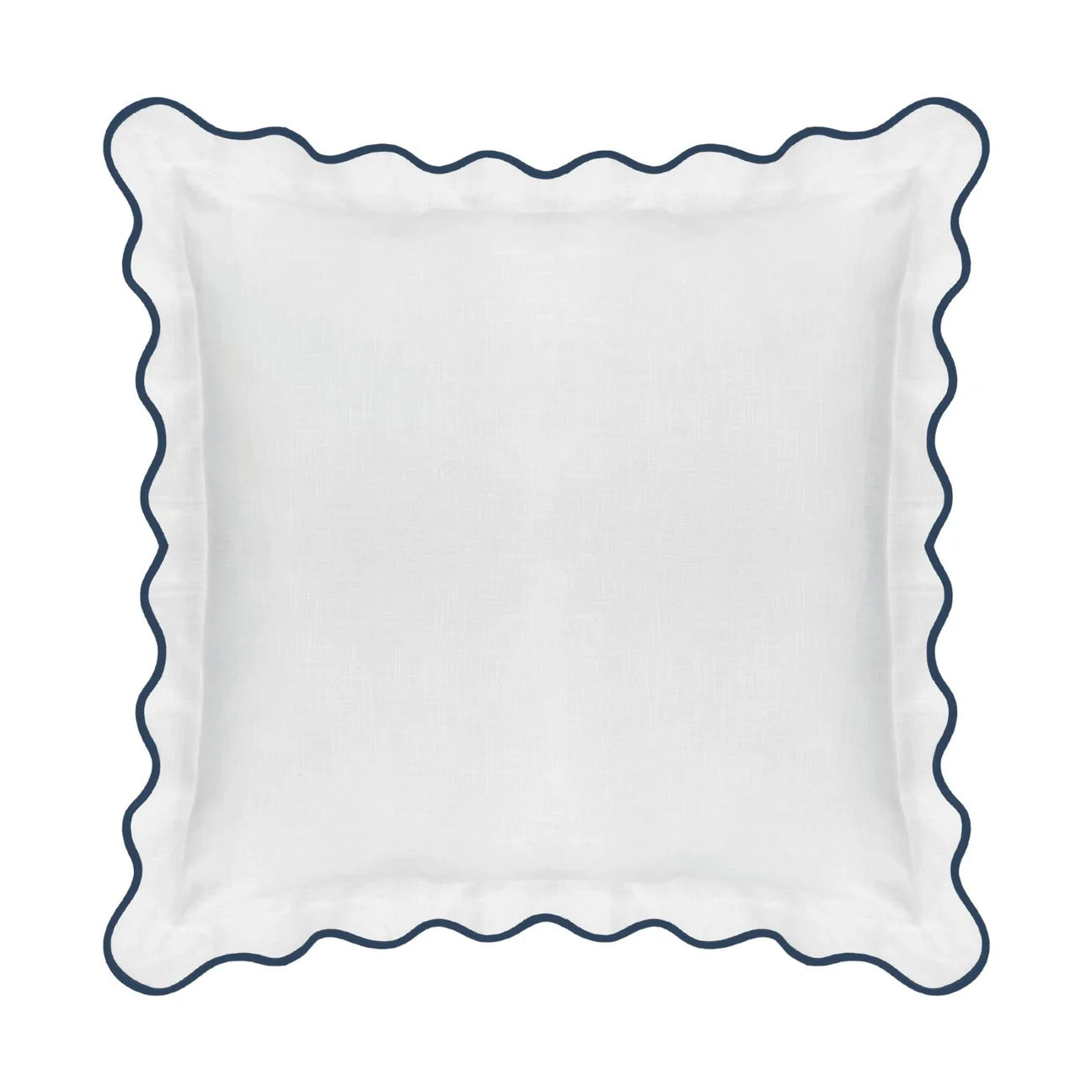 Scalloped Sham, Navy / White by Laura Park