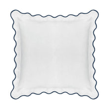 Load image into Gallery viewer, Scalloped Sham, Navy / White by Laura Park
