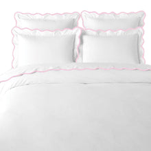 Load image into Gallery viewer, Scalloped Duvet Cover, Pink / White by Laura Park
