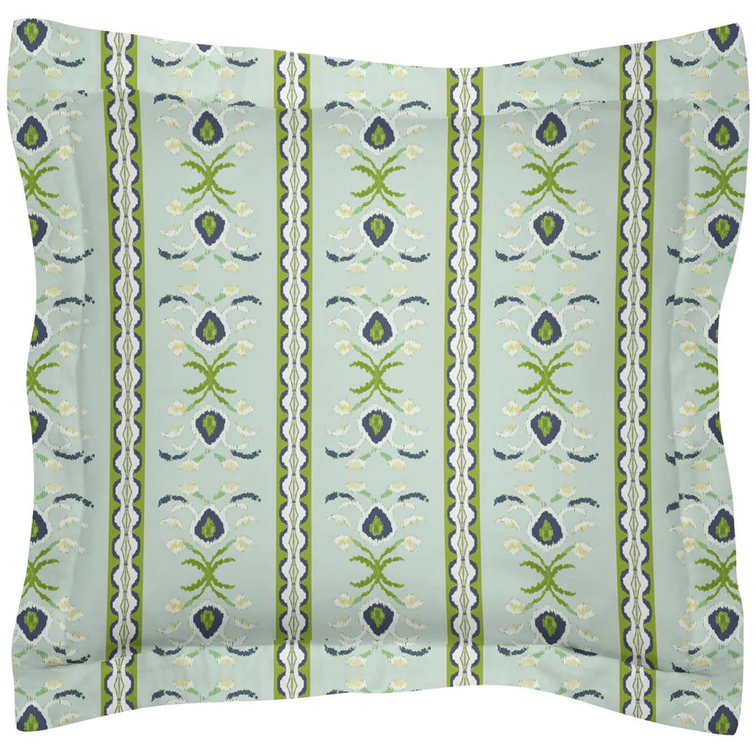 Rosemary Stripe Lagoon Microlux Sham by Laura Park