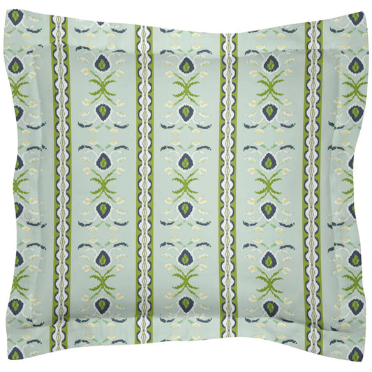 Rosemary Stripe Lagoon Microlux Sham by Laura Park