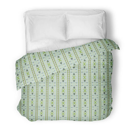 Rosemary Stripe Lagoon Duvet Cover by Laura Park