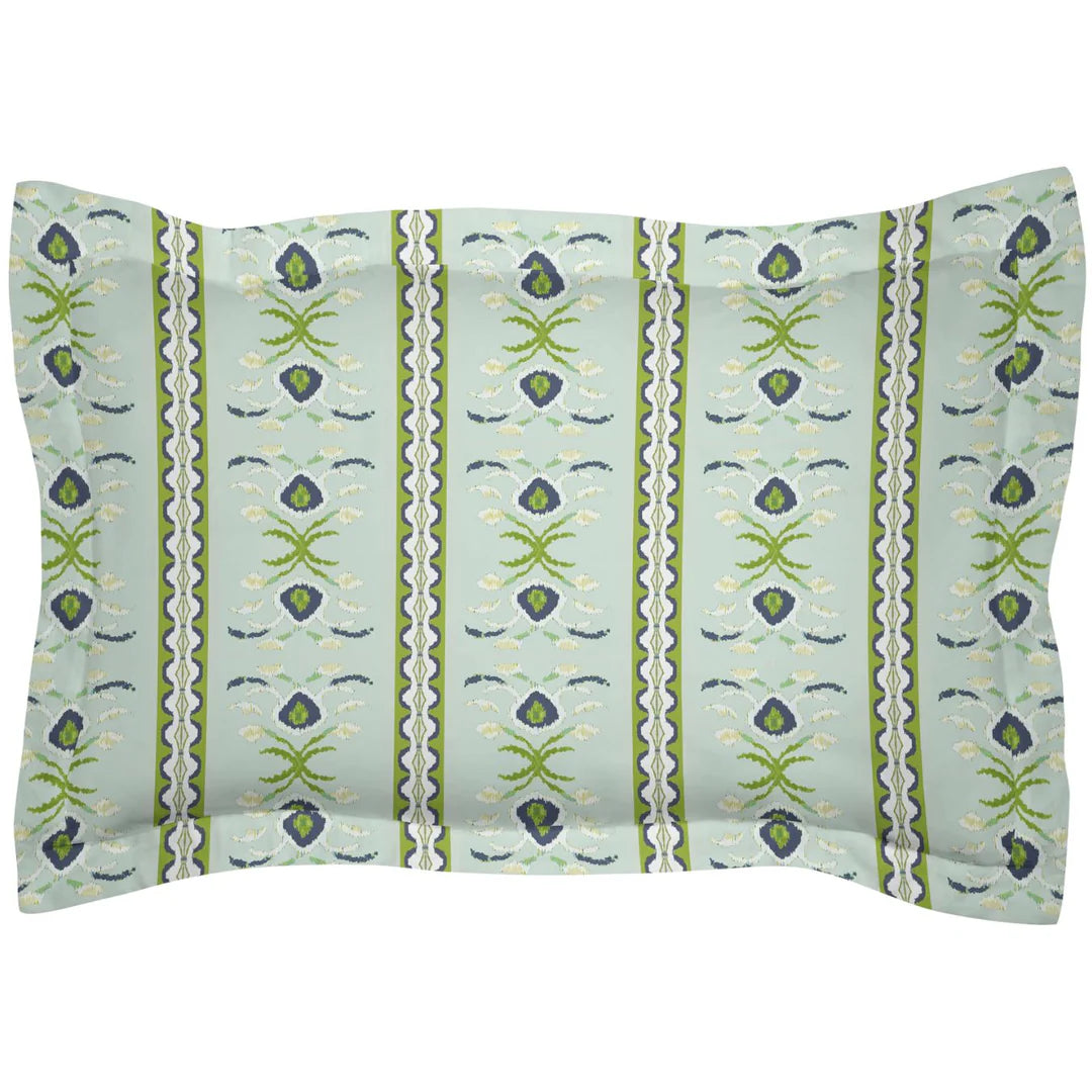 Rosemary Stripe Lagoon Microlux Sham by Laura Park