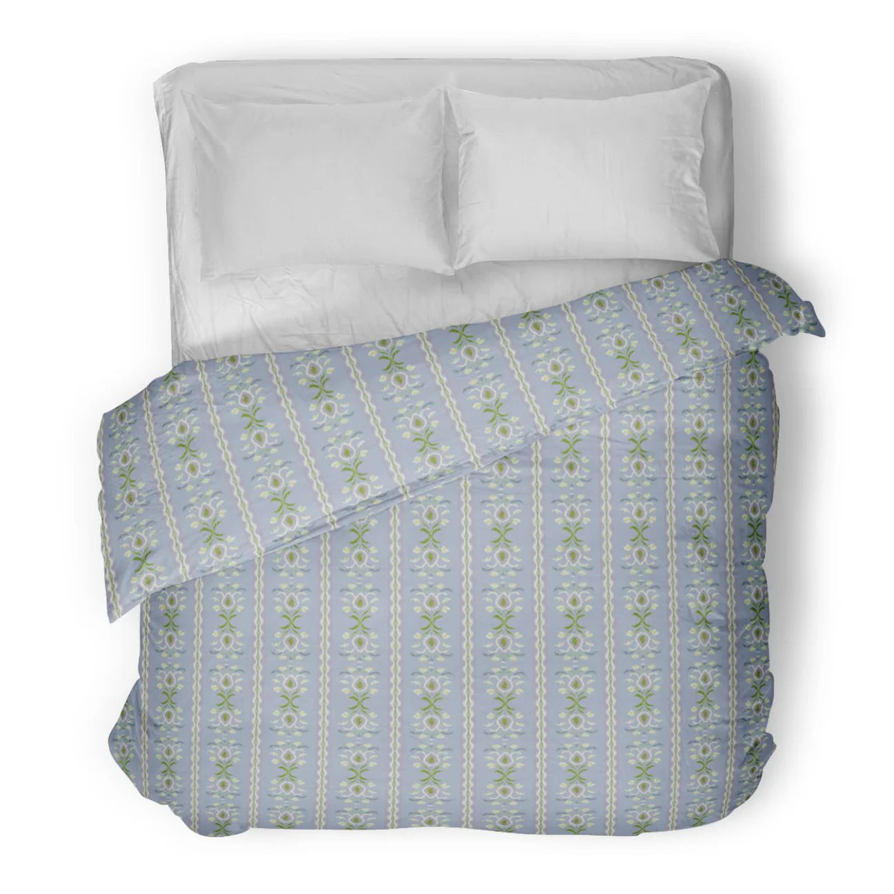 Rosemary Stripe Lavender Duvet Cover by Laura Park
