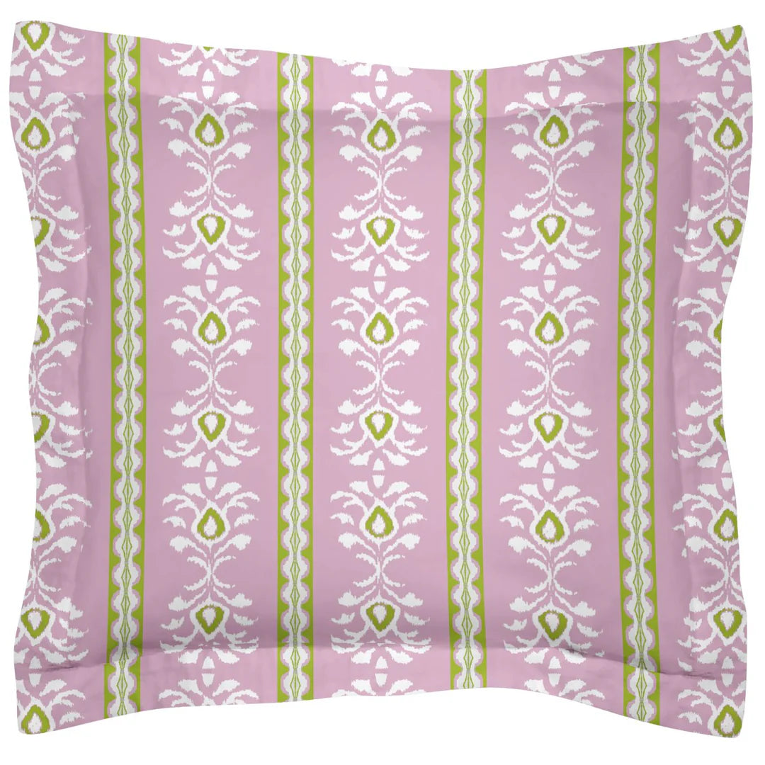 Rosemary Stripe Pink Microlux Sham by Laura Park