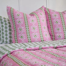 Load image into Gallery viewer, Rosemary Stripe Pink Comforter Set by Laura Park

