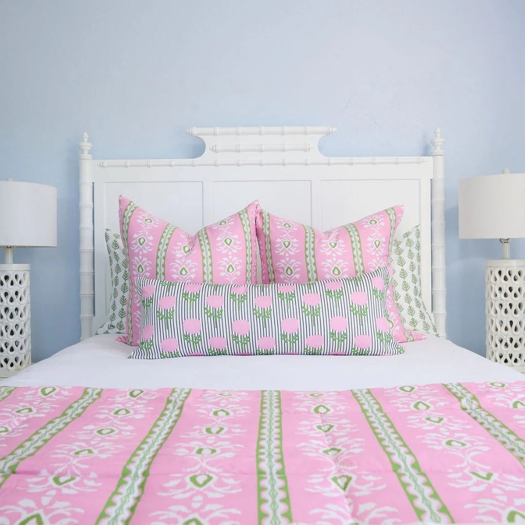 Rosemary Stripe Pink Comforter Set by Laura Park